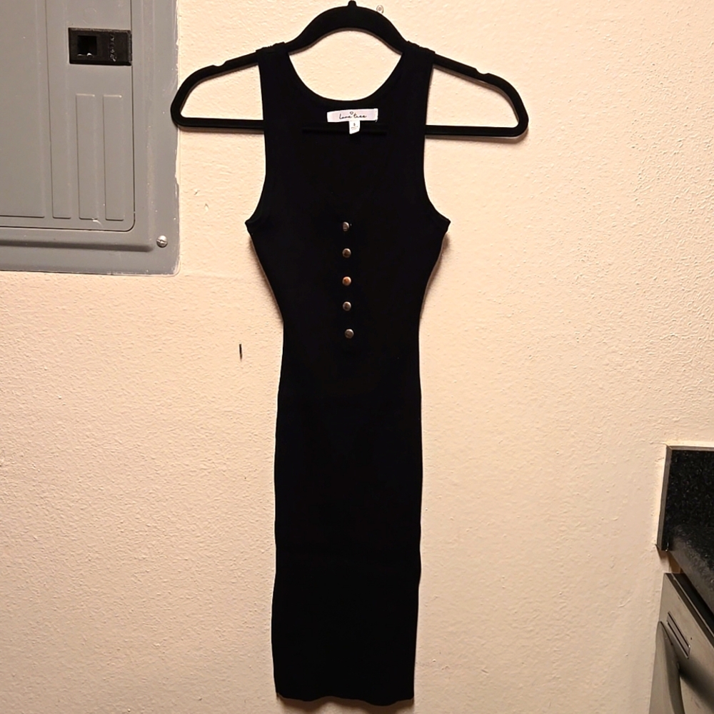 EUC, LOVE TREE Women's Ribbed Mini Sleeveless Dress, Black color, Size Sm…